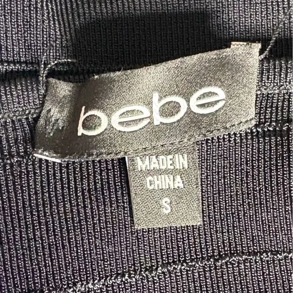 Bebe Black Ribbed Knit Dress - Picture 8 of 8